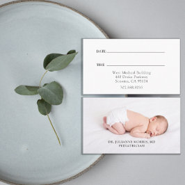 Fotobenoemingskaart voor kinderartsen afsprakenkaartje