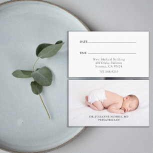 Fotobenoemingskaart voor kinderartsen afsprakenkaartje