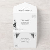 Fotoberbos eenvoudige moderne RSVP bruiloft A All In One Uitnodiging (Buitenkant)