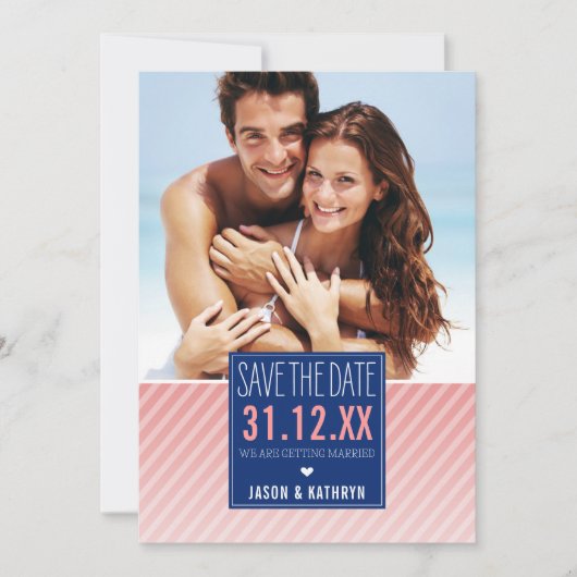 FOTOBESCHERMING OPSLAGDATUM ombre schuine streep m Save The Date (Voorkant)