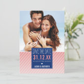 FOTOBESCHERMING OPSLAGDATUM ombre schuine streep m Save The Date (Staand voorkant)