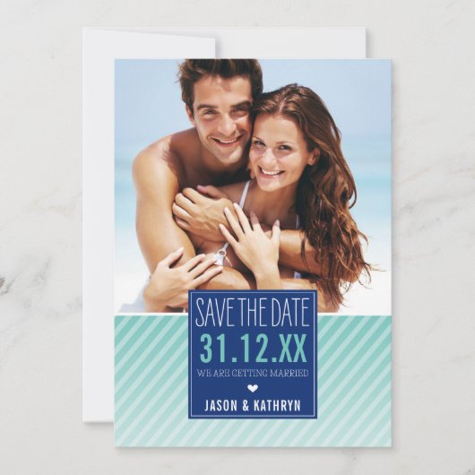 FOTOBESCHERMING SAVE THE DATE ombre schuine streep (Voorkant)