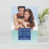 FOTOBESCHERMING SAVE THE DATE ombre schuine streep (Staand voorkant)