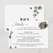 Fotobestand Eucalyptus Bruiloft Details Enclosure  Informatiekaartje (Voorkant / Achterkant)