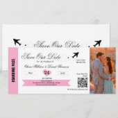 Fotobestemming save the date bruiloft Reizen (Voorkant / Achterkant)
