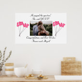 Fotobetrokkenheidsposter Roze Liefdesballonnen Poster (Keuken)