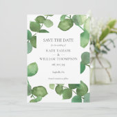 Fotobewaarplaats voor botanisch groen blad Save th The Date (Staand voorkant)