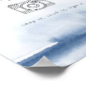 Fotobezoekboek van de moderne Waterverf Blue Weddi Poster (Hoek)