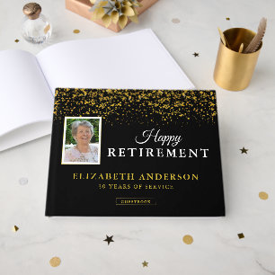 Fotobezoekers Black & Gold Glitter Gastenboek