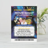 Fotobioscoopbioscoopwedstrijd Birthday Party Kaart (Staand voorkant)