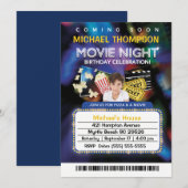 Fotobioscoopbioscoopwedstrijd Birthday Party Kaart (Voorkant / Achterkant)