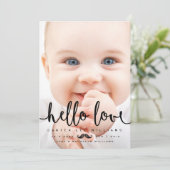 FOTOBIRTH-AANKONDIGING | Baby Boy Modern Script Aankondiging (Staand voorkant)