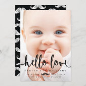 FOTOBIRTH-AANKONDIGING | Baby Boy Modern Script Aankondiging (Voorkant / Achterkant)