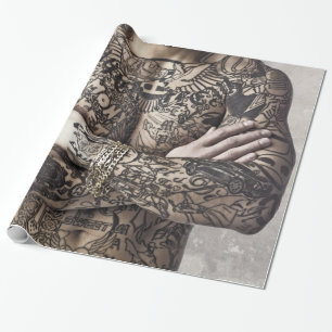 Fotobladen voor Tattoo van mannelijk lichaam Cadeaupapier