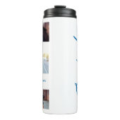 Fotoblauw afstuderen script modern elegant thermosbeker (Voorkant)