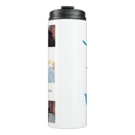 Fotoblauw afstuderen script modern elegant thermosbeker