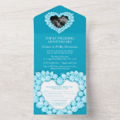 Fotoblauw op de bruiloft van 4 topaz all in one uitnodiging (Binnen)