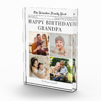 Fotoblok, krantenfotocollage voor opa fotoblokken