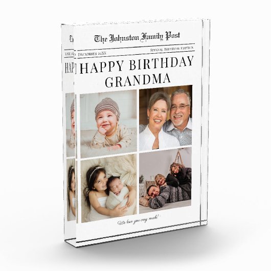 Fotoblok Verjaardag Fotocollage voor oma (Links)