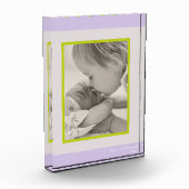 Fotoblokdecoratie baby kinder paarse fotoblokken (Links)