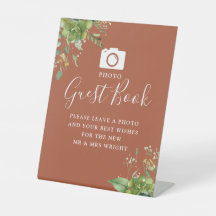 Fotoboek gastboek groen terracotta bruiloft