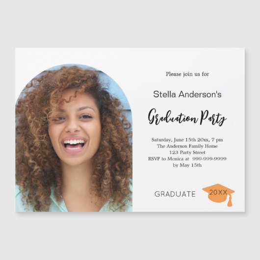 Fotoboog afstudeerfeest 2025 magnetische uitnodiging (Voorkant)