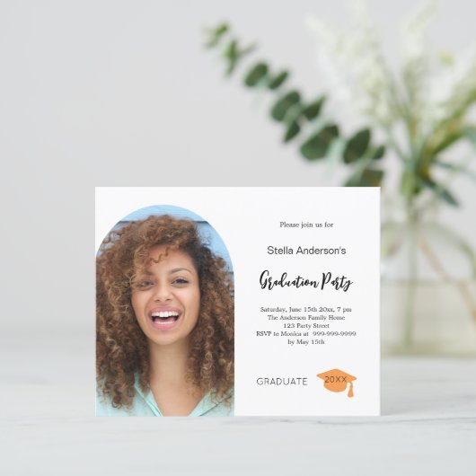 Fotoboog afstudeerfeest 2025 uitnodiging (Staand voorkant)