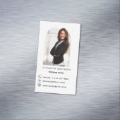 Fotoboog contact info wit magnetisch visitekaartje (Voorbeeld)