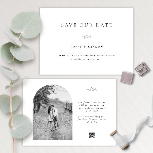 Fotoboog Eenvoudige Typografie QR CodeSave The Dat Save The Date