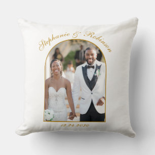 Fotoboog Elegant Goud Script Monogram Bruiloft Kussen