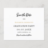 Fotoboog goud Afstuderen Save the Date kaart (Achterkant)