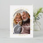 Fotoboog kalligrafie 50ste bruiloft Jubileum Folie Uitnodiging (Staand Voorkant)