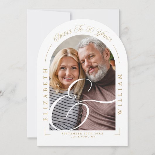 Fotoboog kalligrafie 50ste bruiloft Jubileum Kaart (Voorkant)