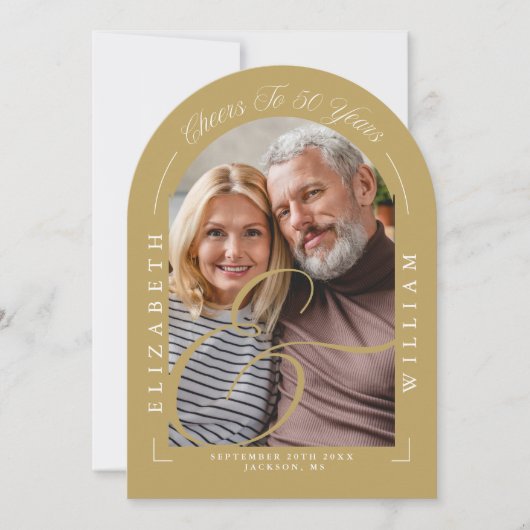 Fotoboog kalligrafie 50ste bruiloft Jubileum Kaart (Voorkant)