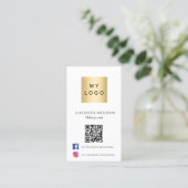 Fotoboog Qr code social media merkkleur Visitekaartje (Staand voorkant)