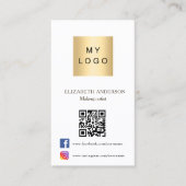 Fotoboog Qr code social media merkkleur Visitekaartje (Voorkant)
