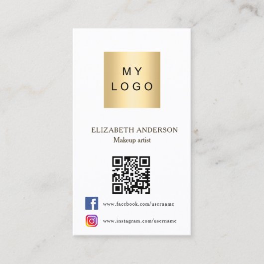 Fotoboog Qr-code sociale media wit Visitekaartje (Voorkant)