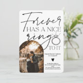 Fotoboog voor altijd zwart wit verloving aankondiging (Staand voorkant)