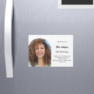 Fotoboogverjaardag Magnetische Uitnodiging