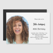 Fotoboogverjaardag Magnetische Uitnodiging (Voorkant / Achterkant)