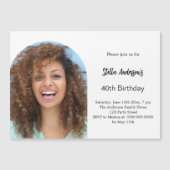 Fotoboogverjaardag Magnetische Uitnodiging (Voorkant)