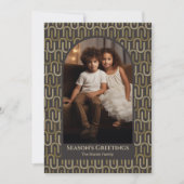 Fotoboogvormig - retro-mcm patroon neutraal bruin feestdagenkaart (Voorkant)