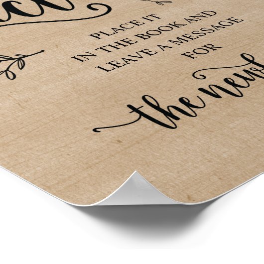 Fotobord Rustic Vines Wedding Guest Poster (Hoek)