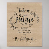 Fotobord Rustic Vines Wedding Guest Poster (Voorkant)