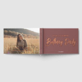 Fotoborstel Script Elegant roze verjaardag Gastenboek (Volledig)