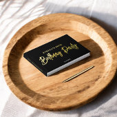 Fotoborstel Script Elegant Zwart Verjaardag Gastenboek