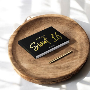 Fotoborstel Script Elegant Zwart Zoet 16 Gastenboek