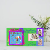 Fotobriefkaart aanpasbaar met roovy cartoon feestdagenkaart (Staand voorkant)