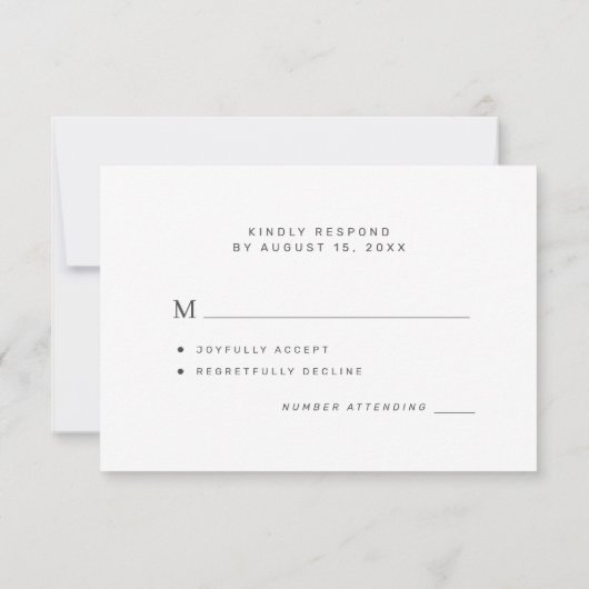 Fotobruilkalligrafie modern RSVP kaartje (Achterkant)