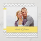 Fotobruiloft Invitaties Geel Geel Chevron Kaart (Voorkant / Achterkant)